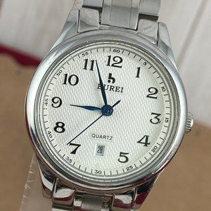 Burei Stainless Steel Watch with Date